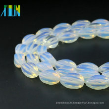 Laboratoire de goutte Helix XA0005 de haute qualité a créé les perles lâches d&#39;opale éthiopienne blanche de pierre gemme